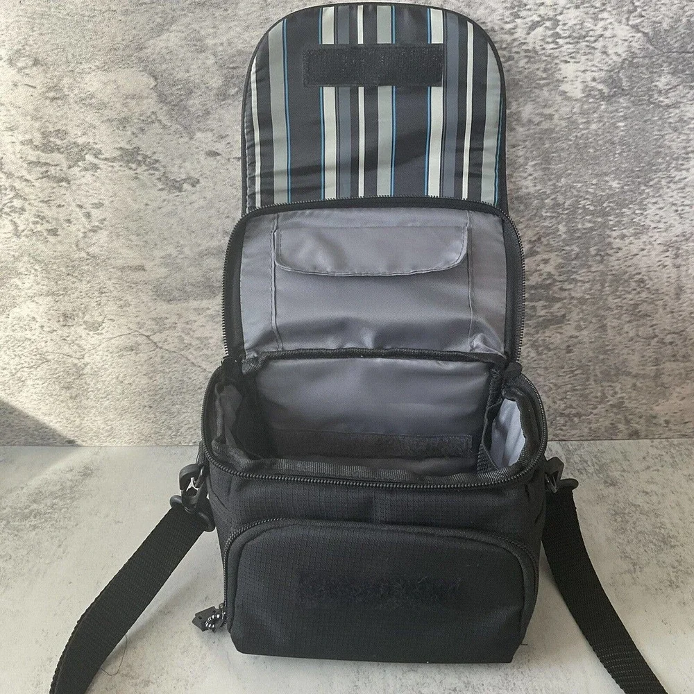 Eddie Bauer Camera Case Crossbody Bag Striped Interior